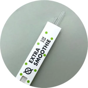 2 klare Glastrinkhalme Extra Smoothie (23 cm / ø 10 mm)