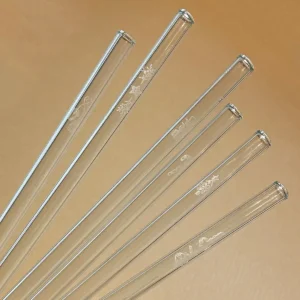 6 klare Glastrinkhalme Frohes Fest mit Gravur (20 cm) + Reinigungsbürste