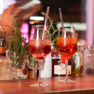 10 Glastrinkhalme Familienbande Rosa 23 cm